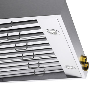 KUCHT 36 In. 5.2 Cu. Ft. 6 Burners Dual Fuel Range For Natural Gas In Stainless Steel And Gold + Under Cabinet Range Hood