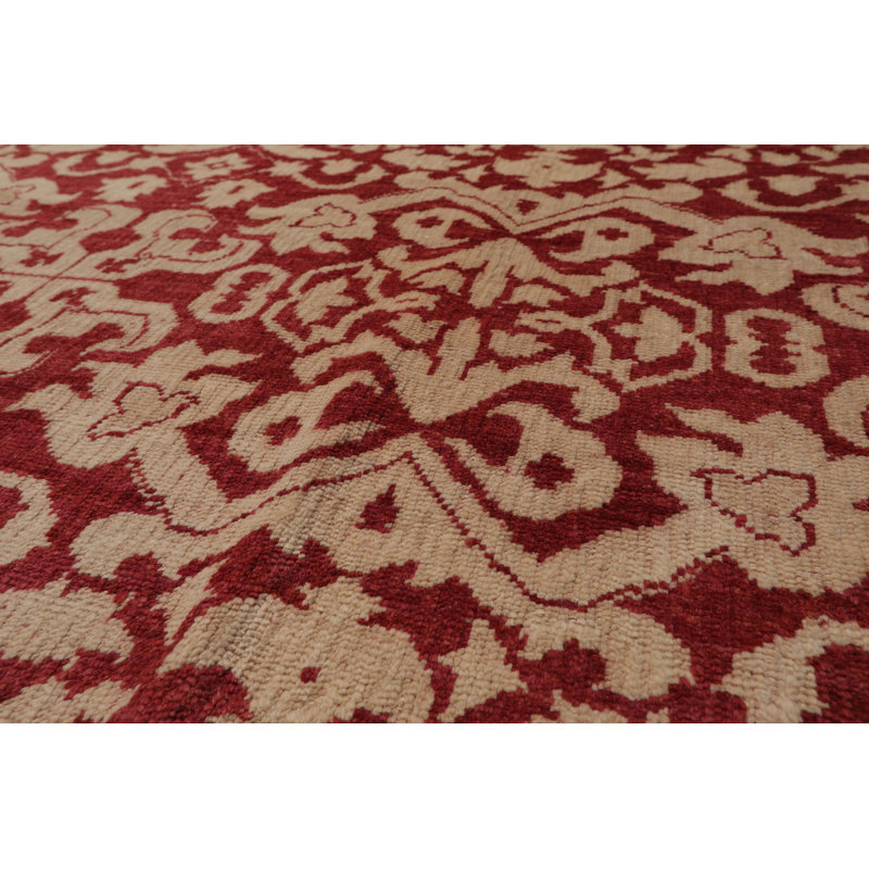 Tapis oriental rouille en laine noué à la main 8 pi 10 po x 11 pi 10 po Oushak