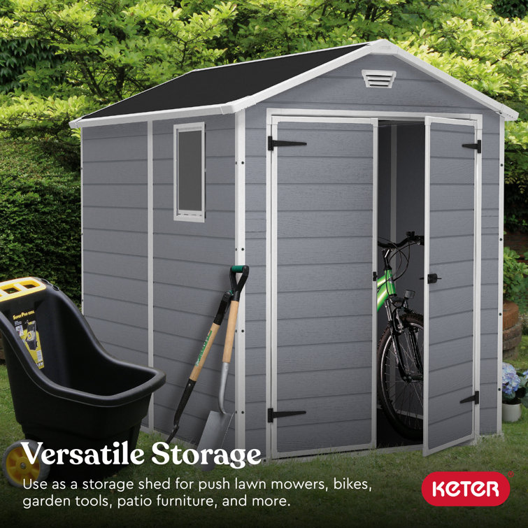 Neem een ​​bad Zonsverduistering Sociale wetenschappen Keter Manor 6 x 8 FT Vertical Storage Shed Made Of Extremely Durable Resin  with Ventilation & Reviews | Wayfair