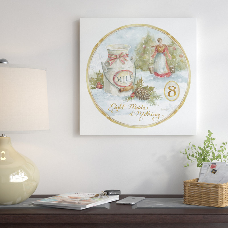 «12 Days of Christmas VIII Round» par Lisa Audit - peinture sur toile tendue, H 12 po x l 12 po x P 0,75 po, Toile tendue