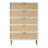 36.2" W 5-Drawer Solid and Manufactured Wood Chest with Rattan