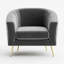 Lucciano Velvet Barrel Chair-1045929889