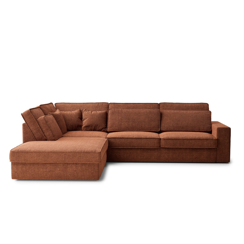 5 Seater Corner Sofa , Left Hand Facing, Copper
