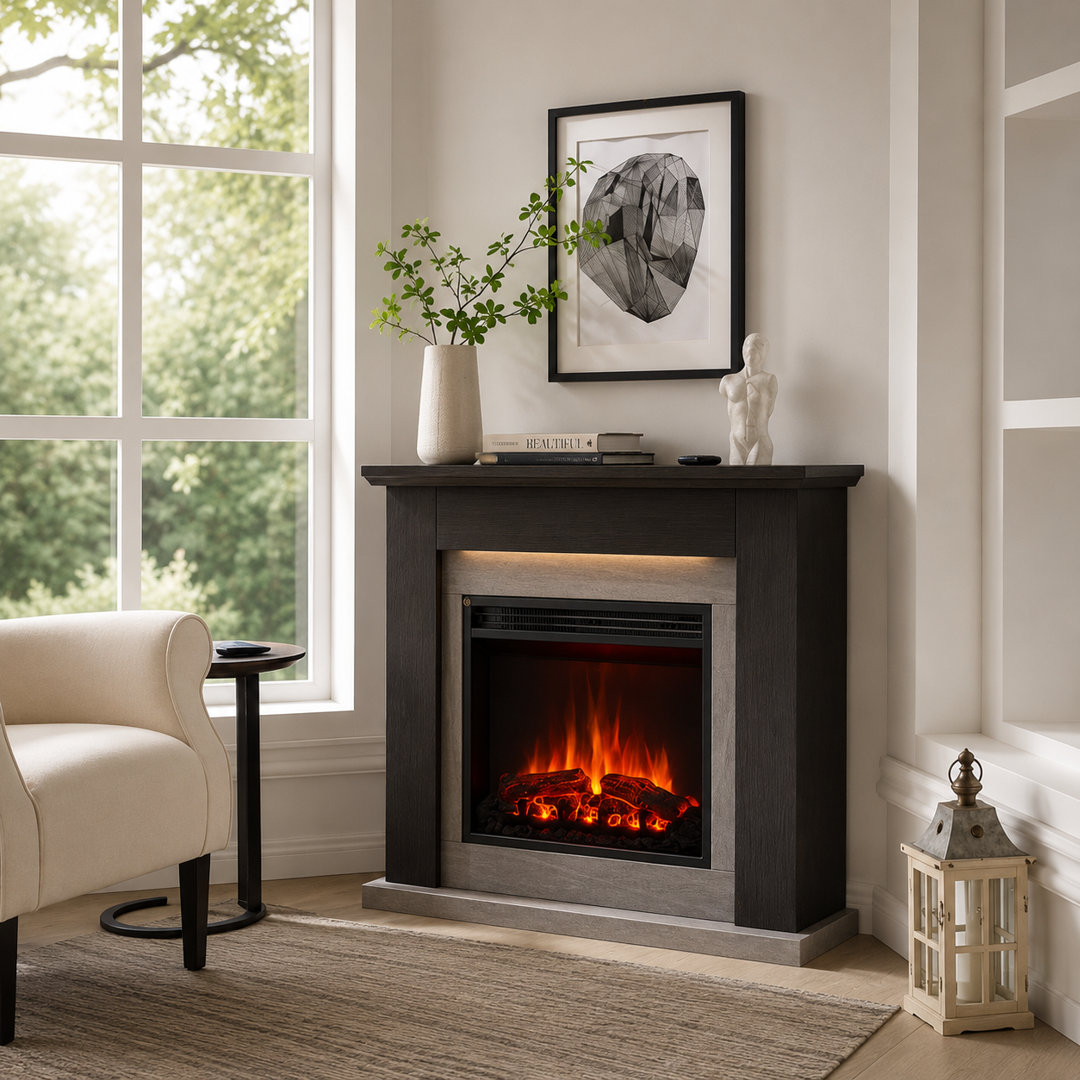 FLAMME Mardella Electric Fireplace with surround with 2kW Fireplace Heater Multiple Colours Available