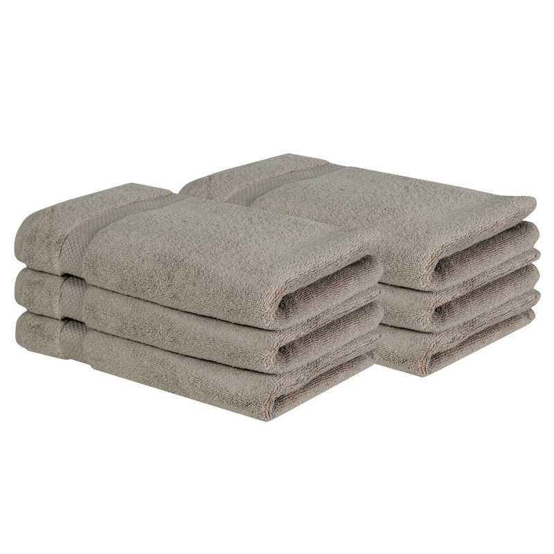 Splash 100% Cotton Zero Twist Hand Towel Set, 550 GSM Soft Absorbent Hand Towels for Bathroom, Spa & Daily Use, OEKO-TEX Certified, 6 Pack, Beige