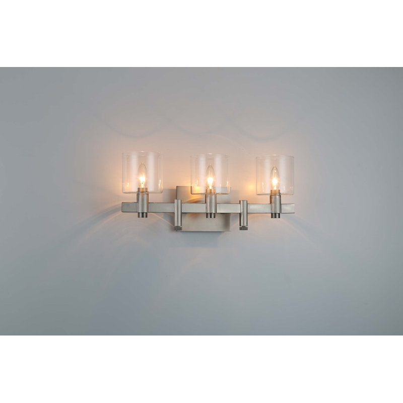 Applique murale 3 lumières Decato, Nickel