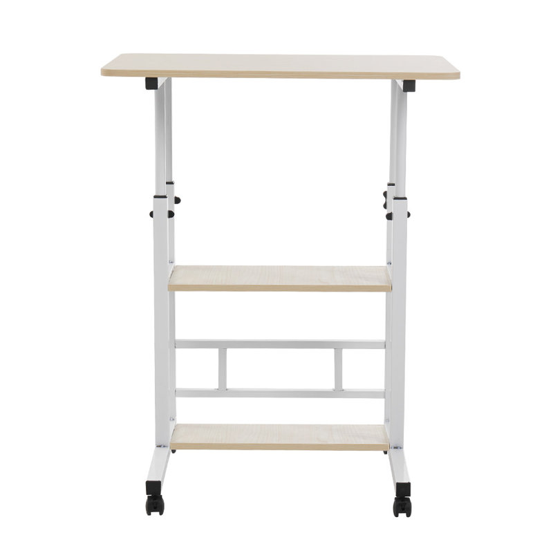 Adjustable Height and Modular Iron Writing Desk, Wood