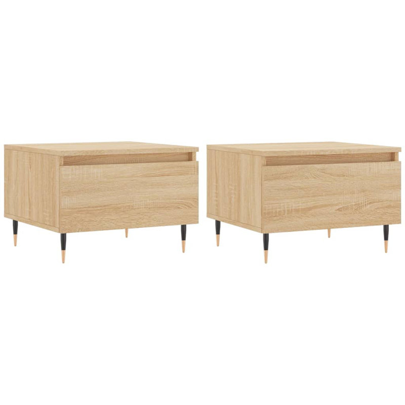 Kordt Four Leg Coffee Table with Storage, Sonoma Oak