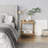 Glass Top End Table with Storage-1853844004