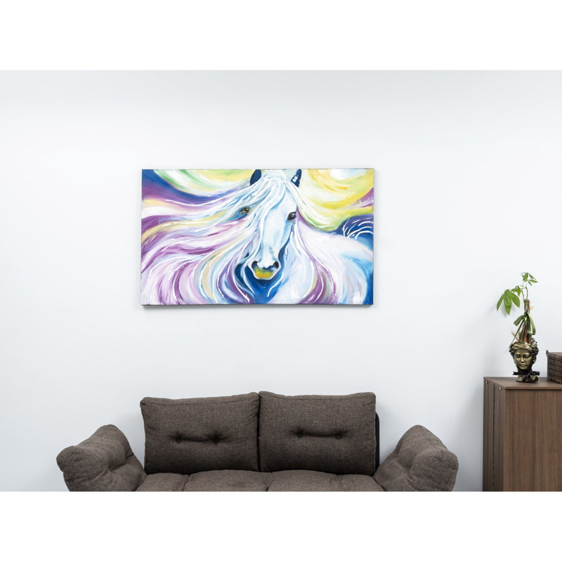 Toile peinte à la main 47 po x 27 po - rose apportant une touche artistique à vos murs