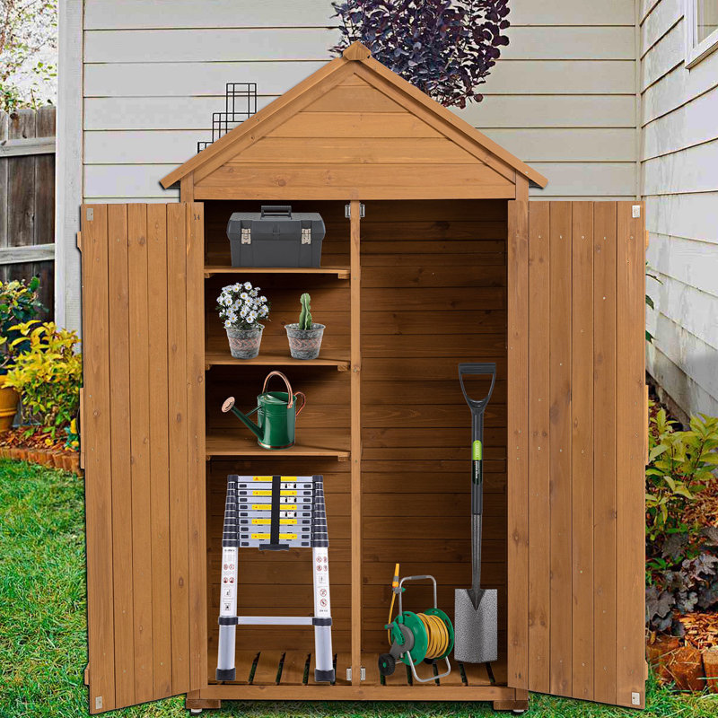 Byan Wood Storage Shed, Yellow Brown
