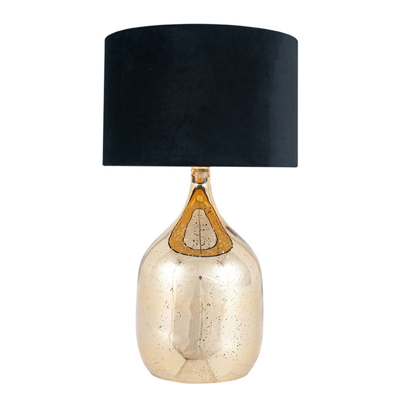 Anselmi Glass Table Lamp, Black, Champagne Gold