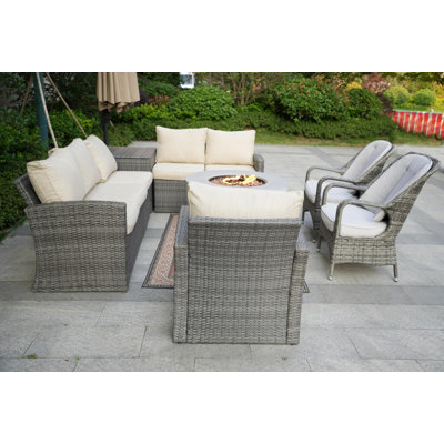 Fabiana 7 Piece Rattan Sofa Seating Group with Cushions -  Lark Manorâ¢, 27967929F3B04512B477306E63D94453