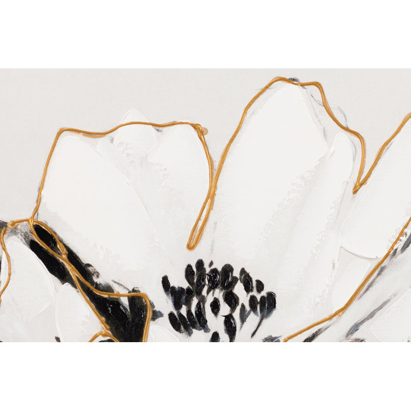 Hand -painted White Innocent Flower Acrylic Painting