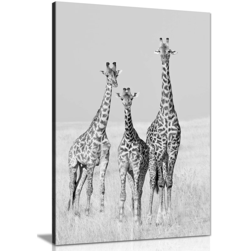 Giraffe Family - Wrapped Canvas Art Prints, 31cm H x 20cm W