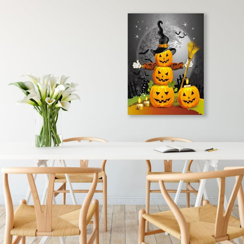 Art d'Halloween citrouille sans cadre 24 po x 32 po