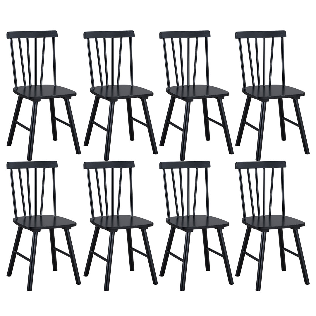 Phaong 17" Wide Mid-Century Modern Windsor Back Wood Modern Dining Chairs(Set of 8) Gracie Oaks
