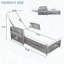 Chaise longue réglable en osier avec accoudoirs et coussin amovible, capacité de 400 lb-1741890041