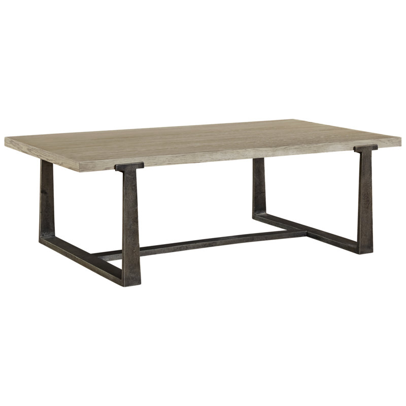 Dalenville Rectangular Black and Gray Wood Metal Coffee Table