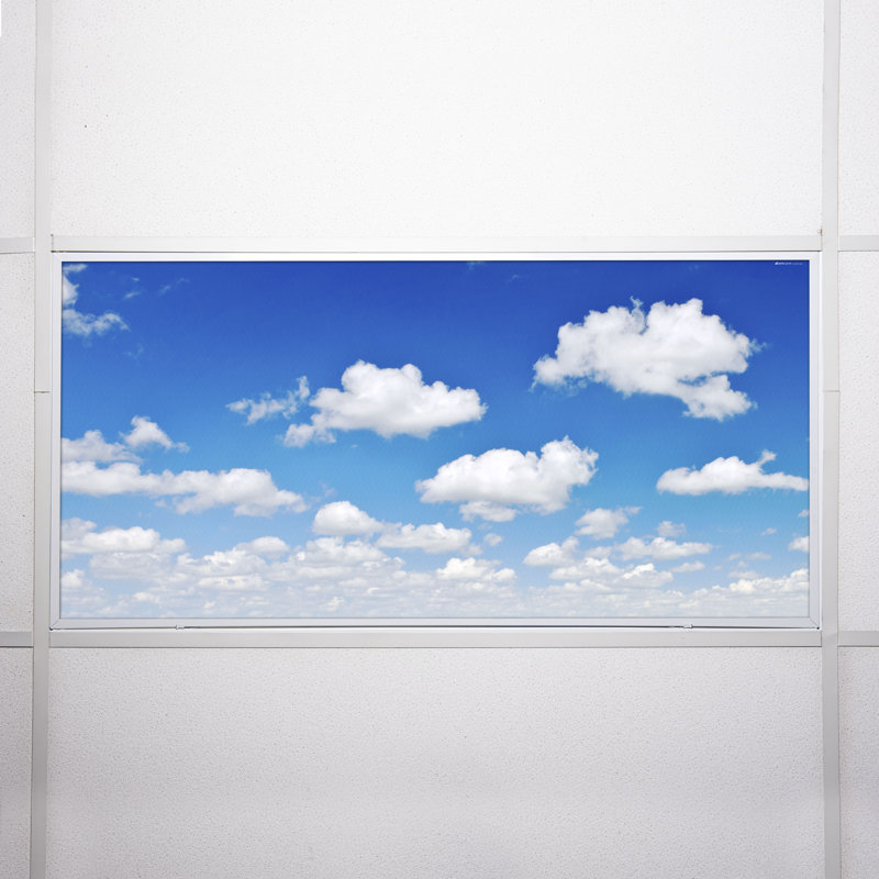 Cloud Classroom Fluorescent Light Covers for Ceiling Lights - For 2x4 Light Fixture - by Octo Lights