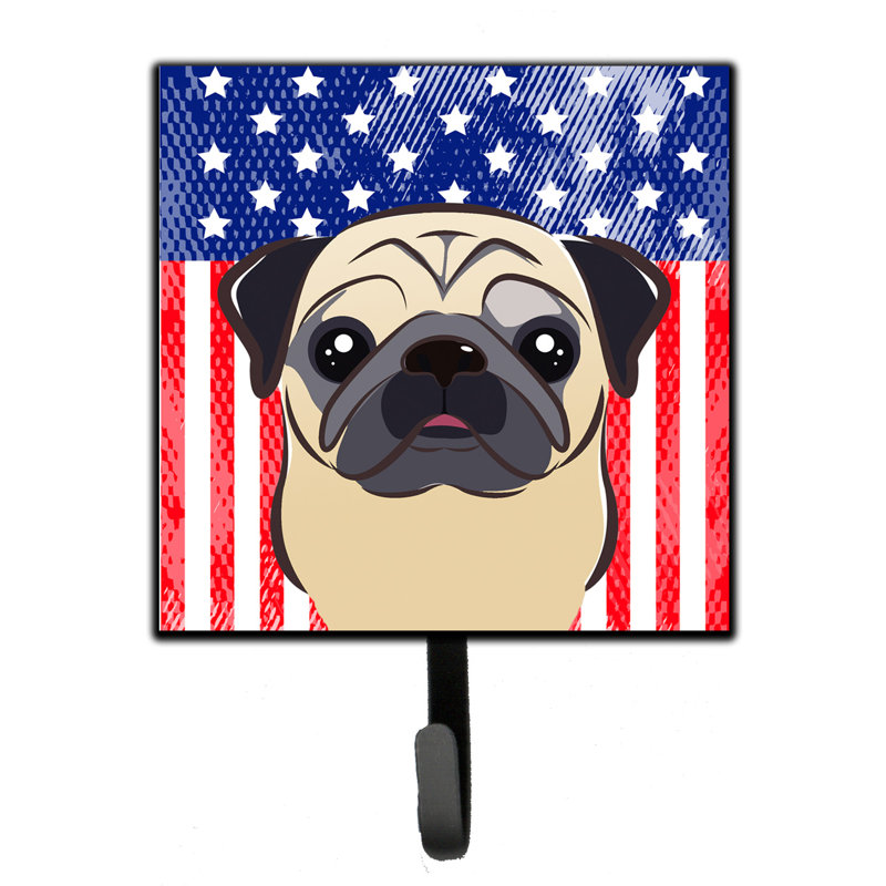Porte-clés mural Monreal American Flag and Retriever, Bleu / noir / beige, Fug Pug