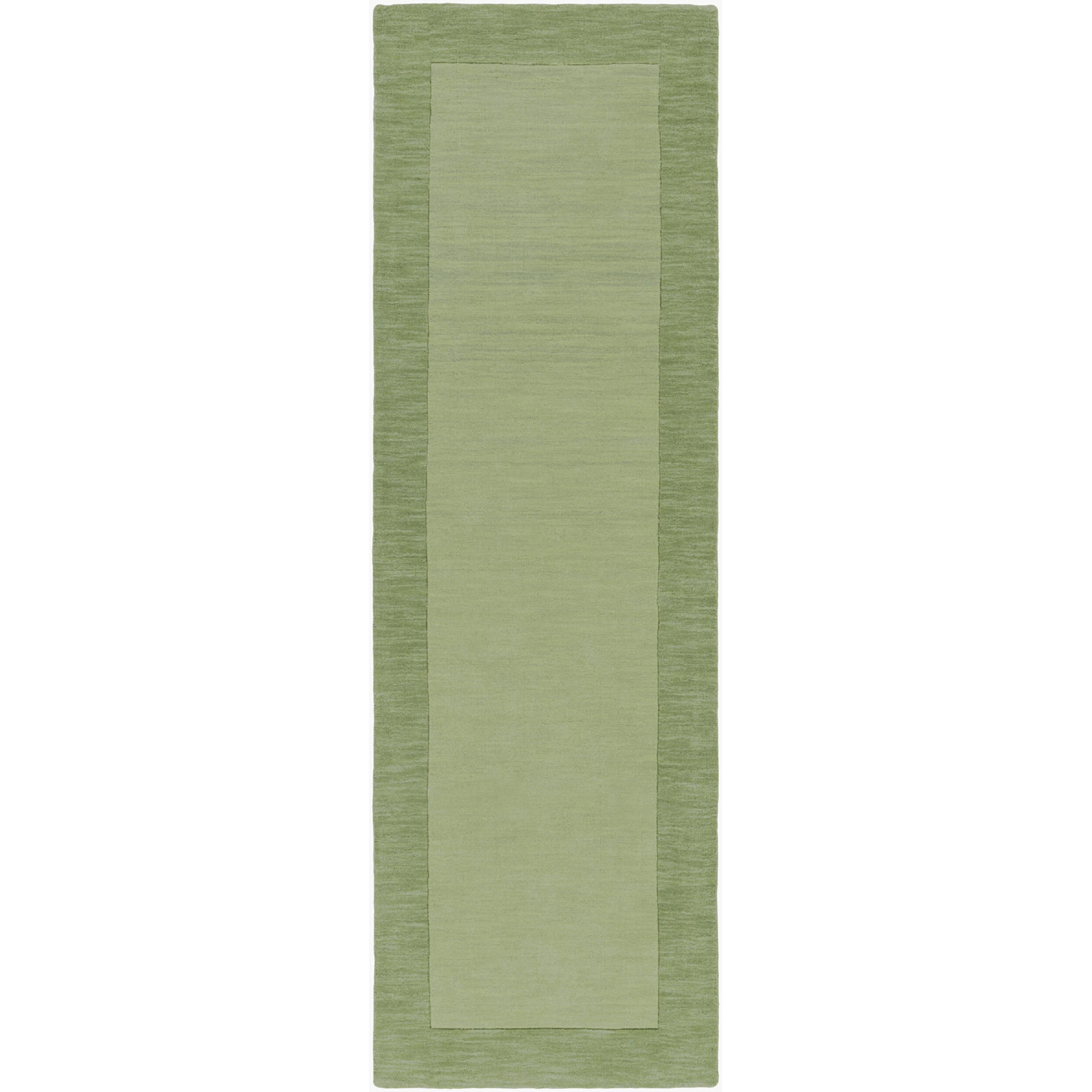 Dolma Handmade Hand Loomed Wool Medium Green Area Rug, Runner 2'6" x 8'