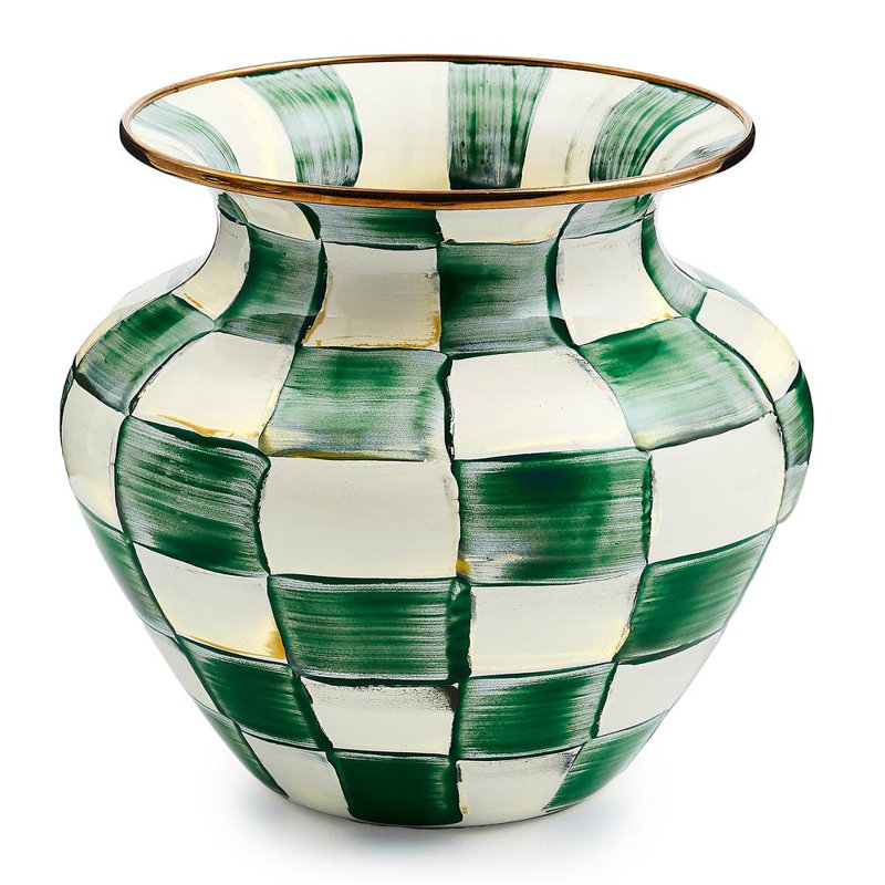 Emerald Check Large Vase