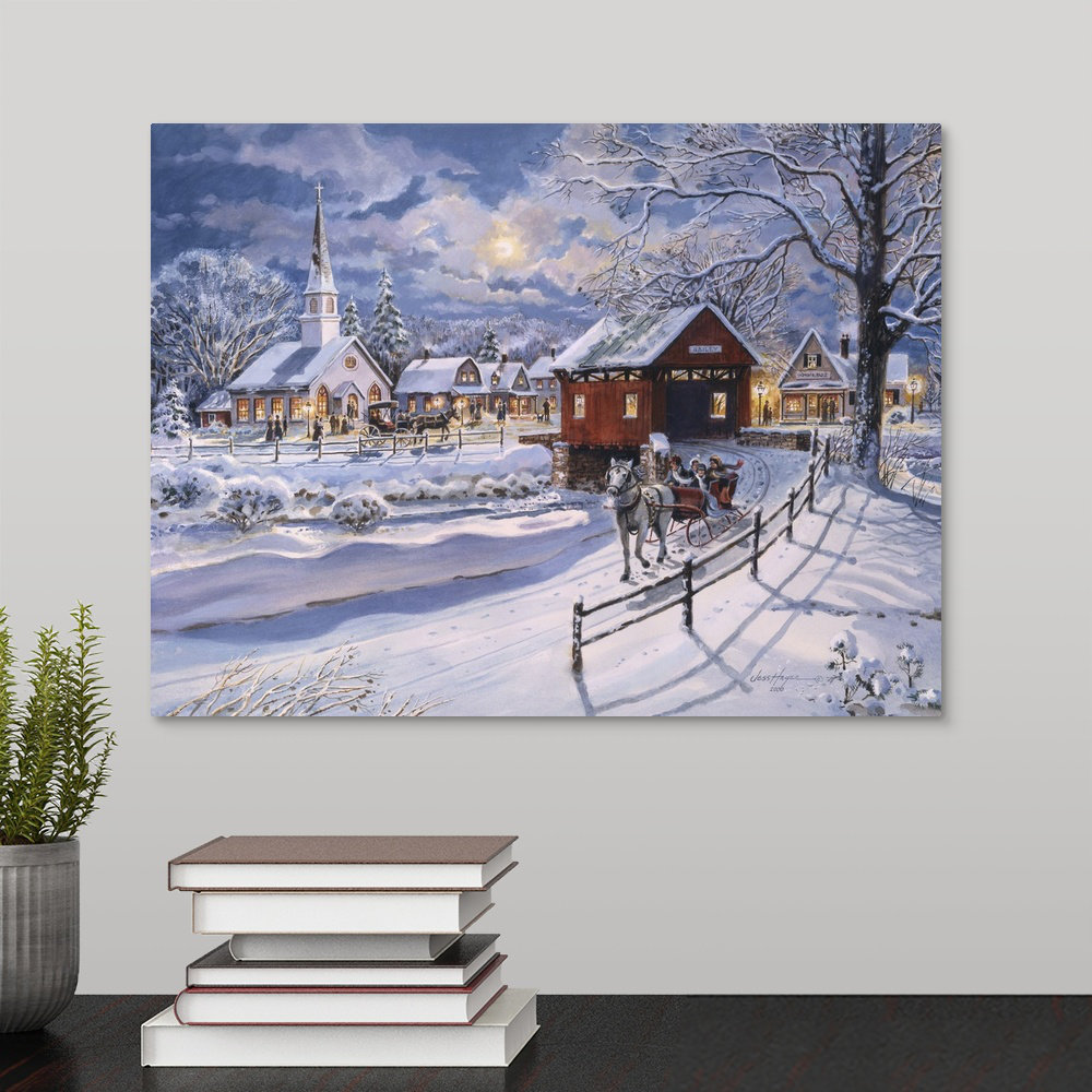 'Winter Sleigh' by Jess Hager Painting on Canvas World Menagerie 