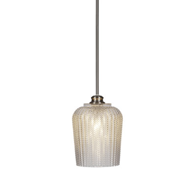Chy Stem Hung Pendant Shown With 9"Textured Glass