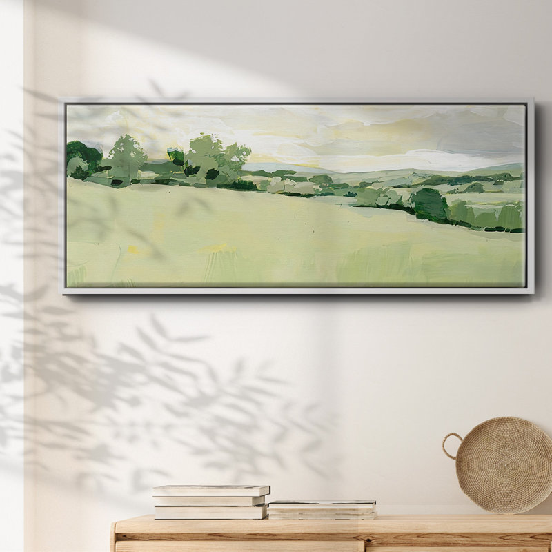 Pearly Pasture I - toile encadrée, H 20 po x l 50 po