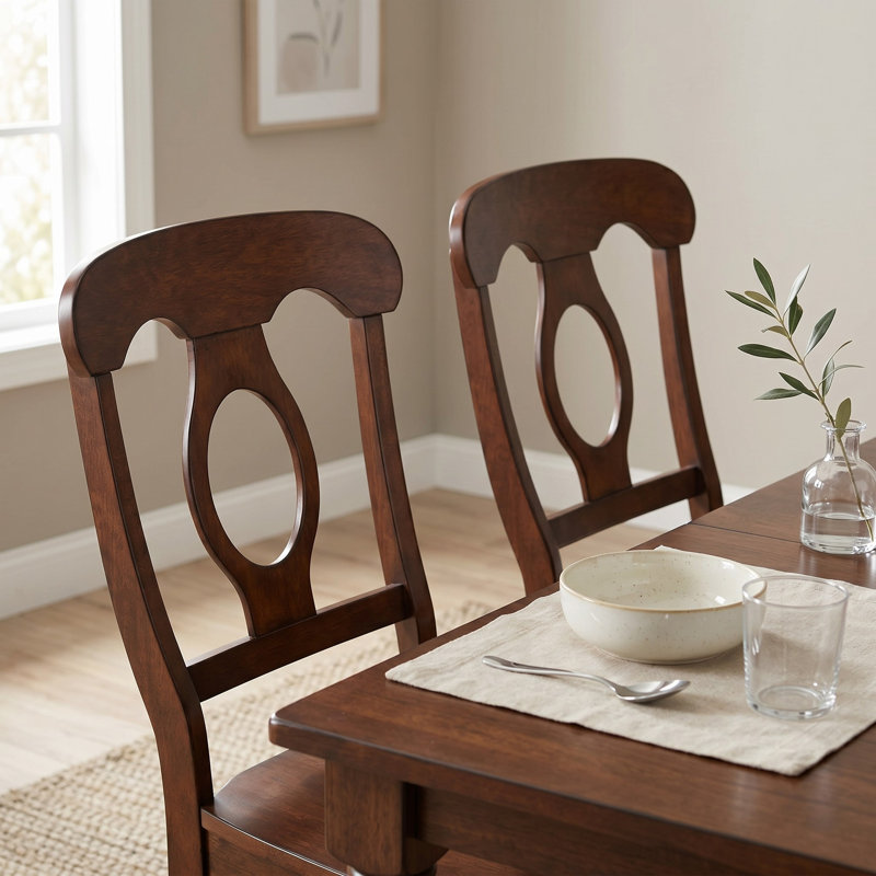 Azizi Solid Wood Side Chair, Antique White