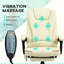 Fauteuil de bureau à haut dossier avec massage vibrant 7, blanc crème, réglable, soutien lombaire, repose-pieds, blanc inclinable pour le bureau de travail, hauteur réglable, fonction