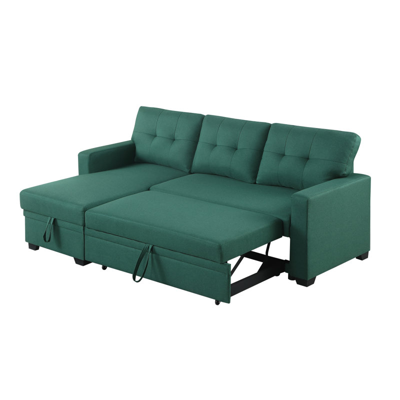 Canapé modulaire rembourré avec méridienne pour le salon, Vert