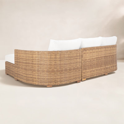  Maddie 100" Wicker Chaise Sectional