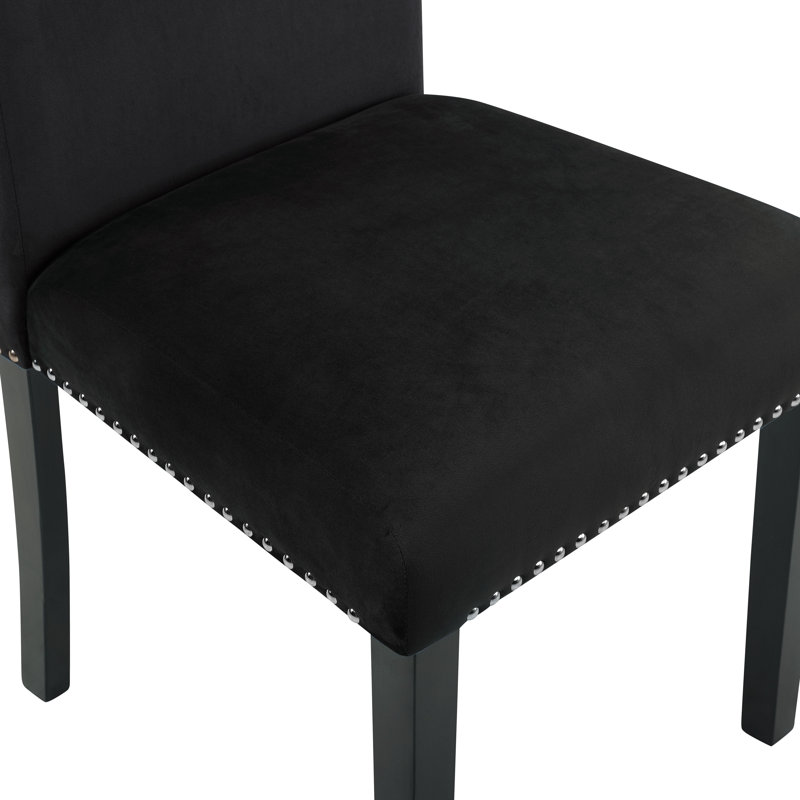 Darbonne Wood Dining Chairs (Set Of 6), Black, Black