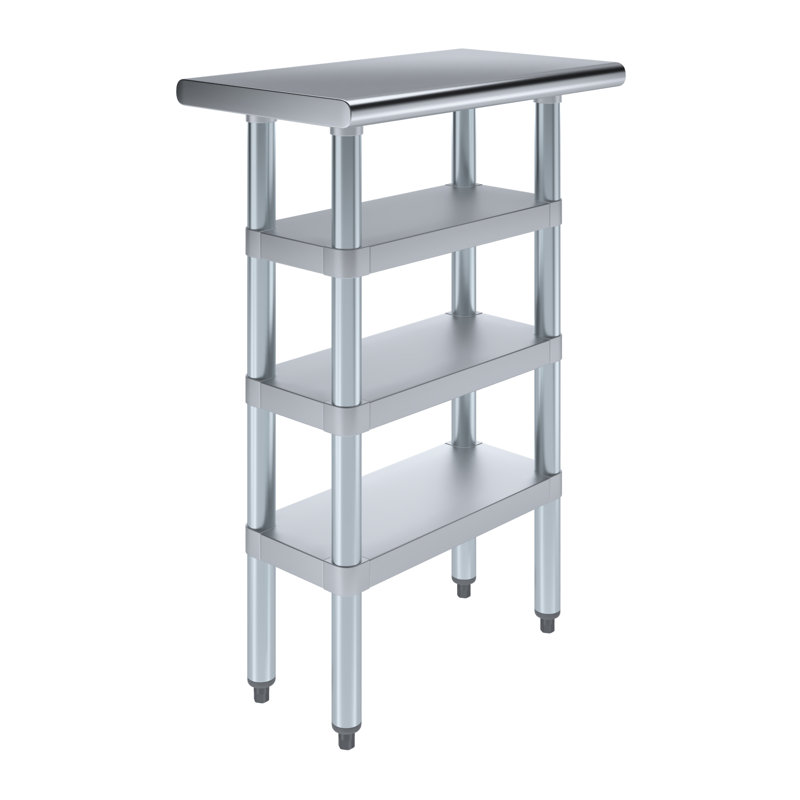14 po X 24 po Table en acier inoxydable avec trois tablettes inférieures