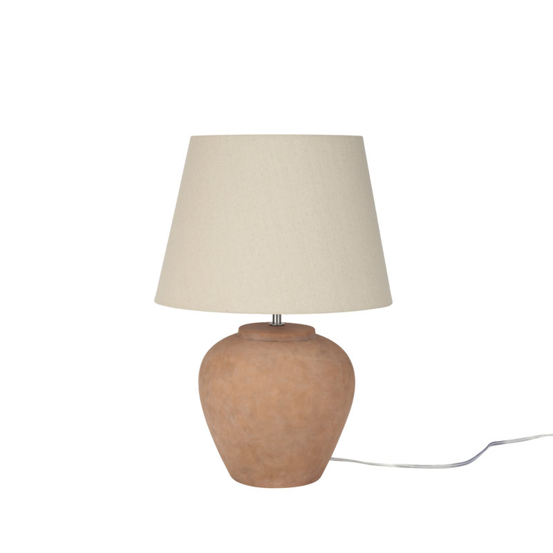 Lampe de table en céramique Leisha, Terre cuite, Beige