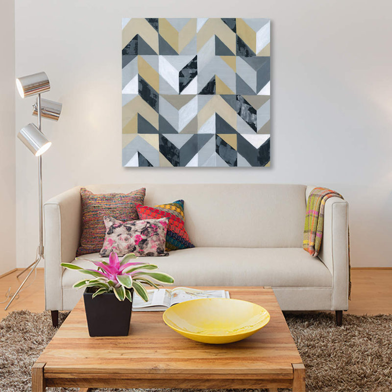 «Geometric I», reproduction sur toile, H 26 po x l 26 po x P 1,5 po, Toile tendue, Pas de tapis