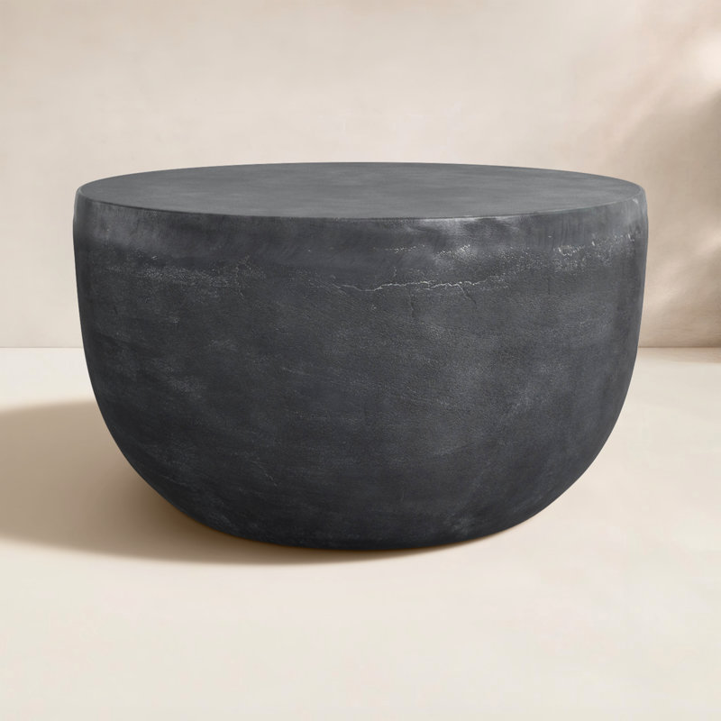 Table d'appoint ronde en aluminium Eponine, Gris vieilli