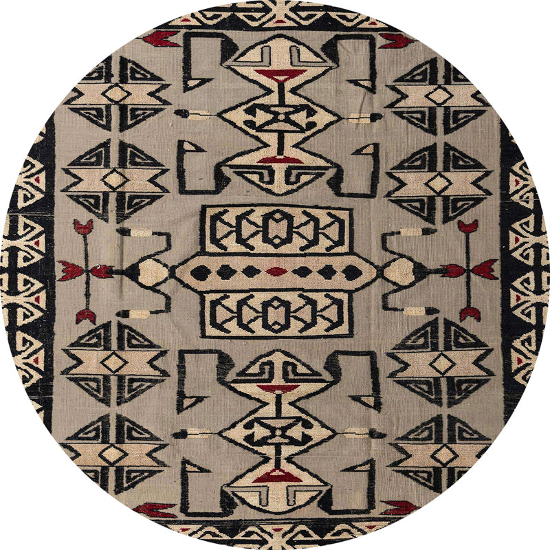 Abstract Indoor Rug, Round 6'