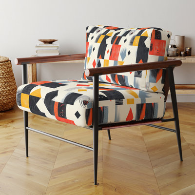 Chaise d'appoint Patchwork - Fauteuil jaune avec courtepointe Minimal