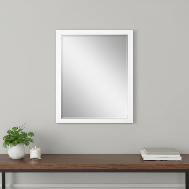 43" White Framed Accent Mirror