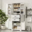 Armoire de rangement avec espace de rangement multifonctionnel pour la cuisine / salle de bain / salle à manger / salon, 2 tiroirs avec glissières, tablette réglable-1088599160