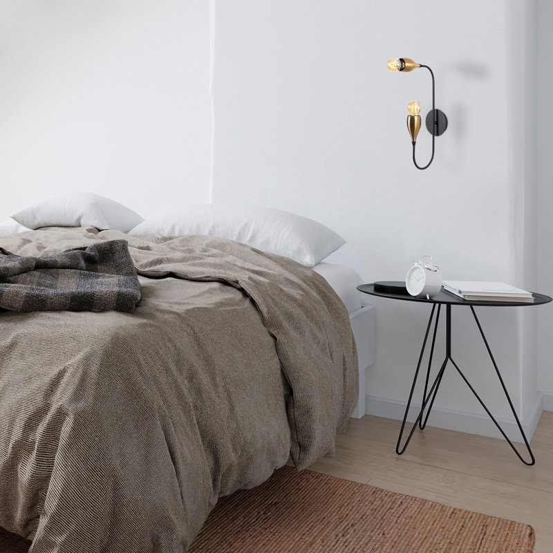 Elegant Wall Lamp with Metal Body, Black & Vintage Finish, 19.7 x 19.7 x 19.7 inches | Height: 19.7 inches, Base Plate: 4.7 inches Diameter x 1.2 inches Height | 2 x E27 Max 40W, IP20 Rated | Perfect for Glam and Modern Decor