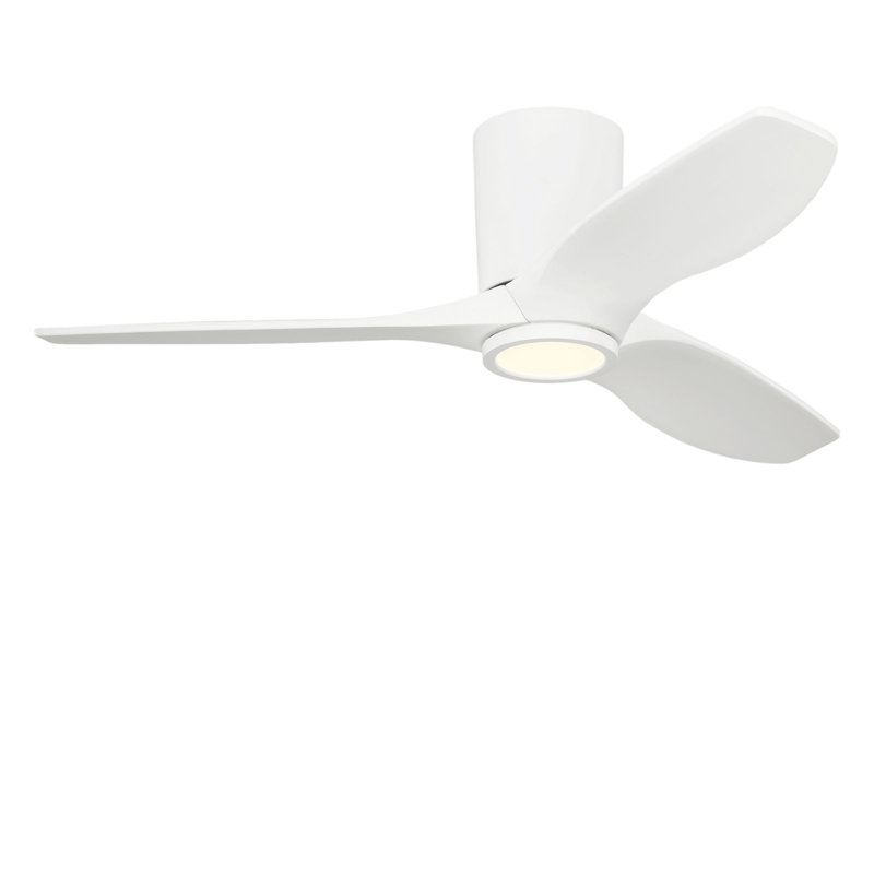 Seyra Smart Hugger LED Ceiling Fan, 44" Wide, Matte White, Matte White