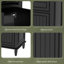 Meuble-lavabo autoportant noir 24 po - Lavabo en céramique avec tiroir rabattable, tablette réglable et rangement fermé-1840400423