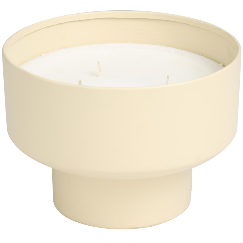 Bougie décorative en métal 50 oz 3 mèches avec cire blanche, H 5,30 po x l 7,15 po x P 7,15 po