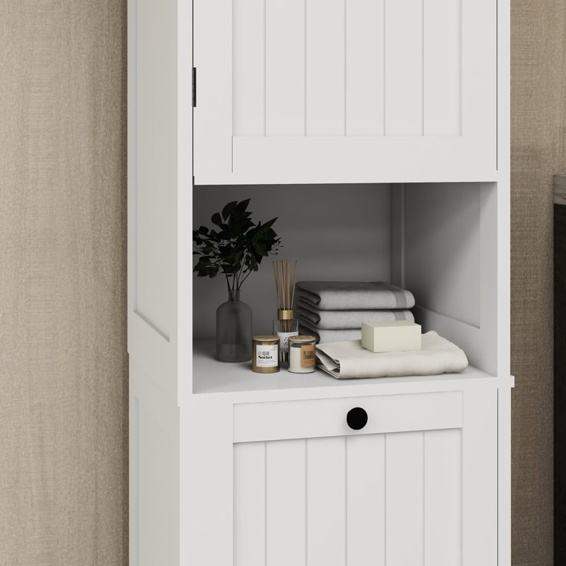 Un trieur de linge blanc - armoire inclinable, E1, peinture, capacité de 60 lb, économiseur d'espace, facile à assembler rapidement et facilement avec l'armoire à un compartiment, porte, matériau, économie de charge, installation