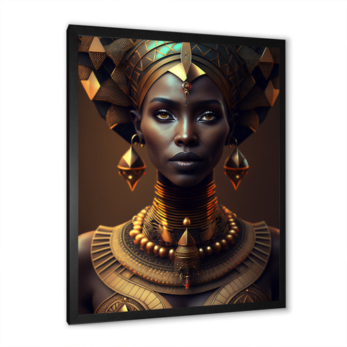 Mercer41 African American Queen With Traditional Jewelry IV On Canvas ...