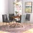 Simmerman 4-Person Round Upholstered Dining Set